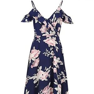 Cold Shoulder Floral Dress